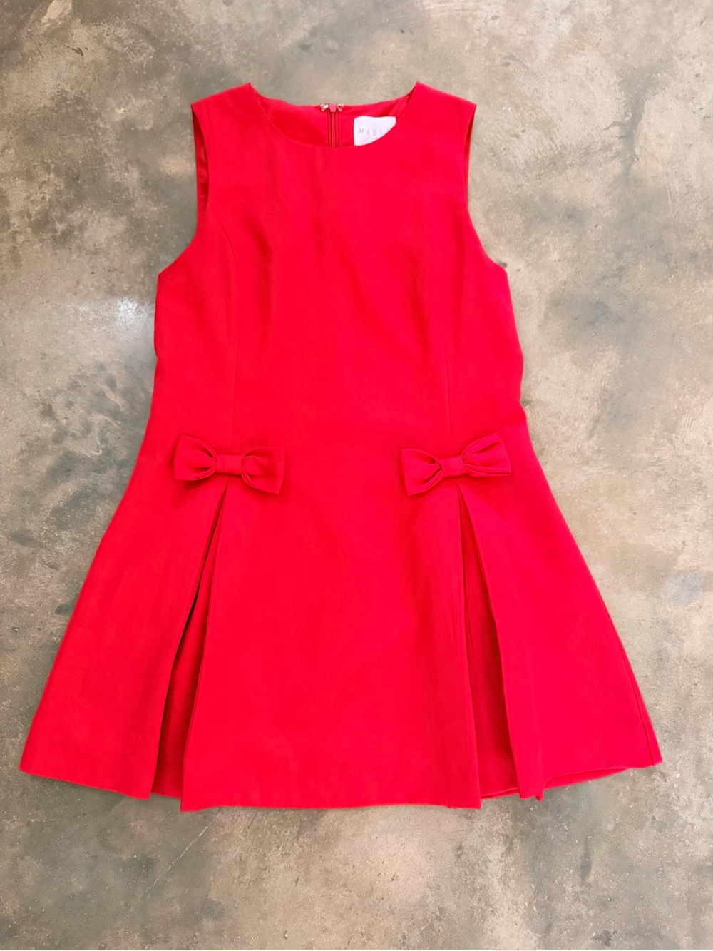 Mable Coquette Red Bow Mini Dress Sleeveless Size L